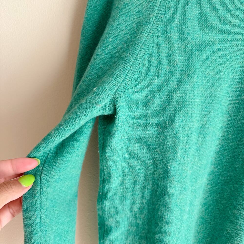 J. Crew Green Wooly Holly Crewneck Sweater Large - Picture 2 of 7